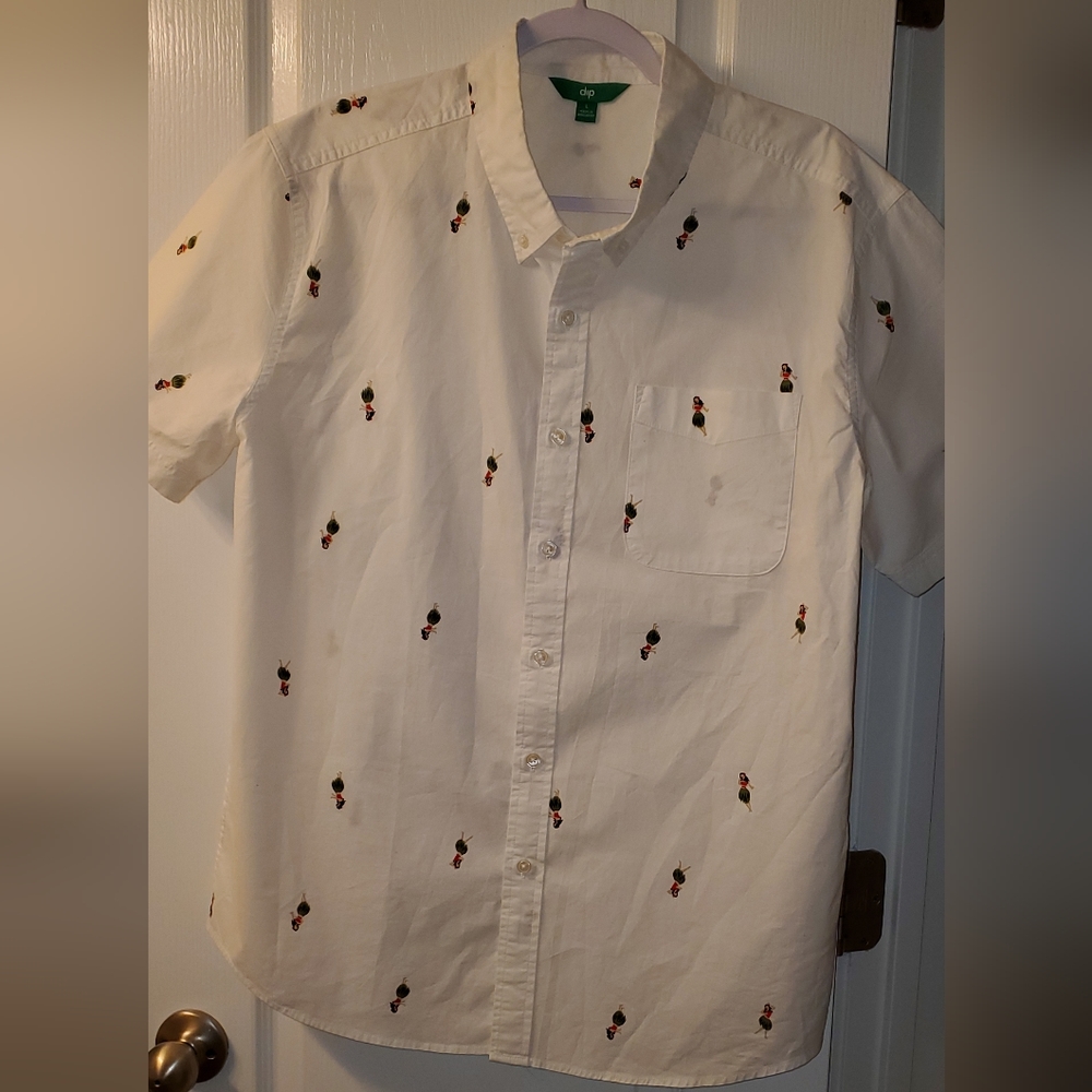 Hula Girl Button-down Short-sleeved Shirt - L (80)